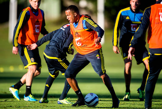 Sveriges Martin Olsson tränar på Kaknäs