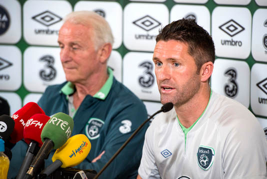 Irlands förbundskapten Giovanni Trapattoni och kaptenen