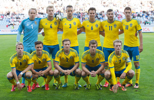 Lagbild Sverige övre raden, målvakt Patrik Carlgren,
