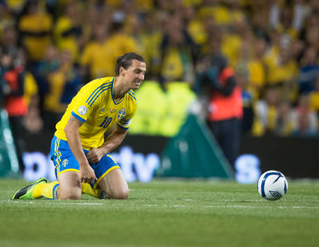 Zlatan Ibrahimovic i fotbolls VM-kval matchen mellan Irland