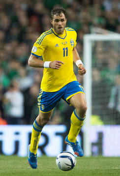 Johan Elmander i fotbolls VM-kval matchen mellan Irland och