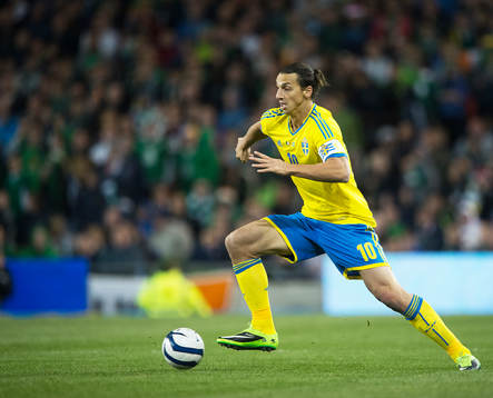 Zlatan Ibrahimovic i fotbolls VM-kval matchen mellan Irland