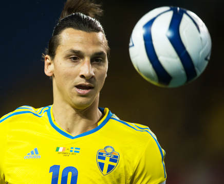 Zlatan Ibrahimovic i fotbolls VM-kval matchen mellan Irland