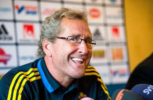 Presskonferens med Sveriges förbundskapten Erik Hamrén
