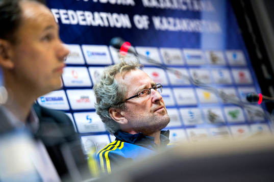 Sveriges förbundskapten Erik Hamrén på presskonferens