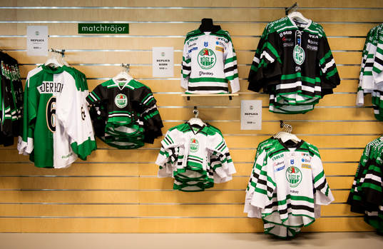 Rögles souvenirshop ishockeymatchen i hockeyallsvenskan