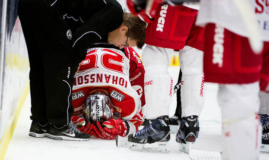 Troja Ljungbys Joel Johansson skadas