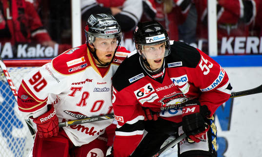 Troja Ljungbys Hampus Gustafsson och Malmö Redhawks Teemu