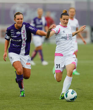 Jitex Elin Sandgren och LdB Malmös Anja Mittag