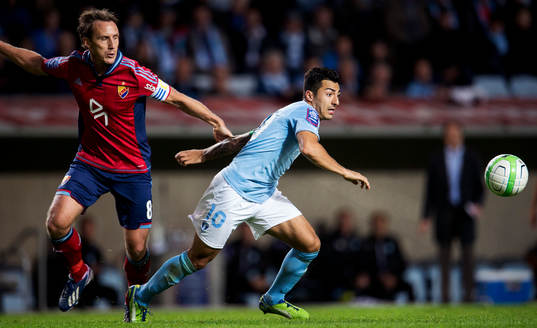 Djurgårdens Andreas Johansson och Malmös Jiloan Hamad