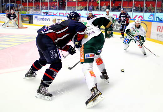 Spel i matchen mellan Linköping och Färjestad i SHL i