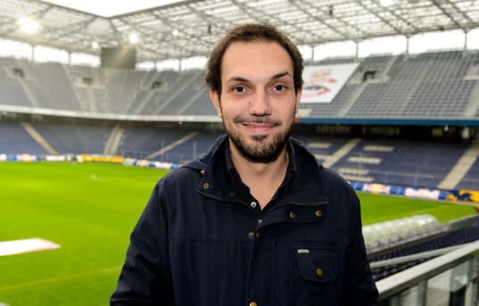 Stefan Prager, Sky Sports Austria, på Red Bull Arena