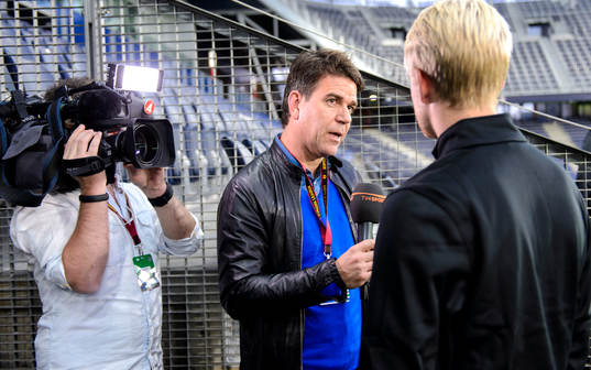 Patrick Ekwall, TV4 Sport, intervjuar Elfsborgs Johan