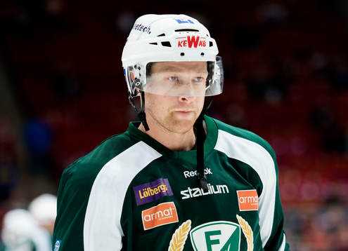 Färjestads Martin Röymark innan ishockeymatchen i SHL