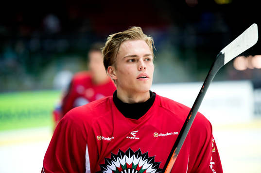 Frölundas Andreas Johnson innan ishockeymatchen i SHL