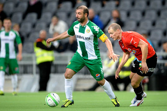 Hammarbys Kennedy Bakircioglu och GAIS Andreas Augustsson