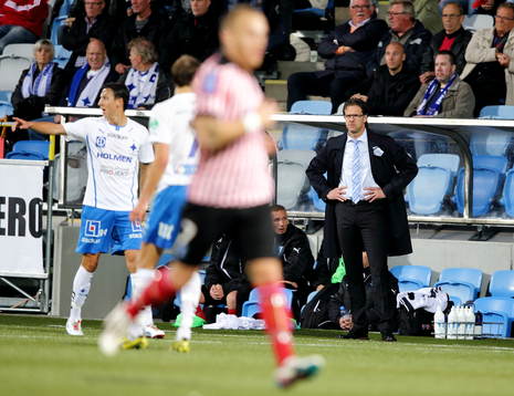 Malmös tränare Rikard Norling i fotbollsmatchen mellan