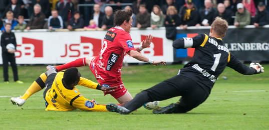 1-1, straff, Lasse Nilsson, Elfsborg, görs ner och sätter
