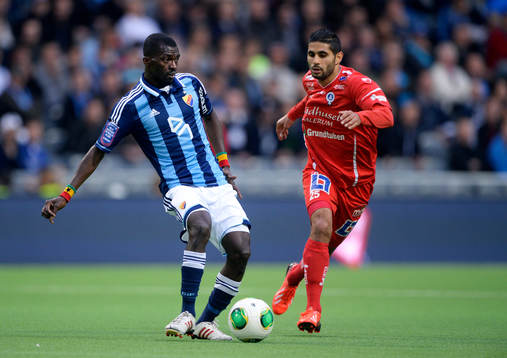 Djurgårdens Yussif Chibsah och Åtvidabergs Imad Zatara