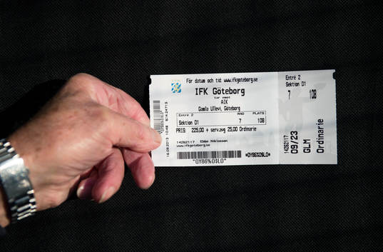 Biljett till fotbollsmatchen i Allsvenskan mellan IFK