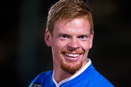 Häckens målvakt Christoffer Källqvist glad