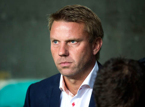 Falkenbergs tränare Hans Eklund innan fotbollsmatchen i