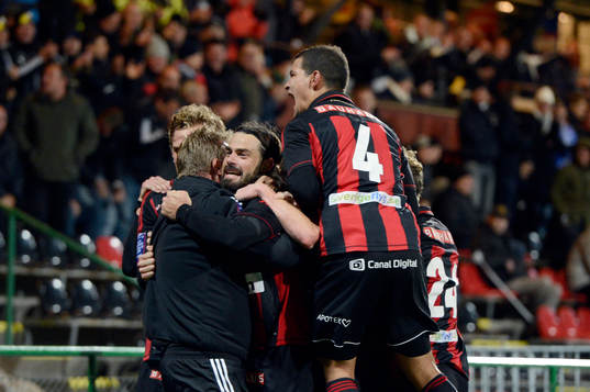 Brommapojkarnas Andreas Eriksson, jublar