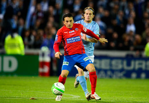 Helsingborgs Ardian Gashi och Malmös Erik Friberg