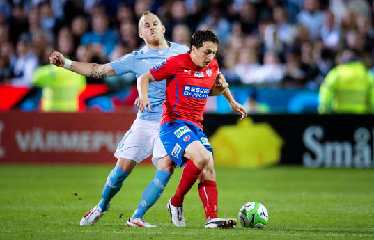 Malmös Magnus Eriksson och Helsingborgs Ardian Gashi
