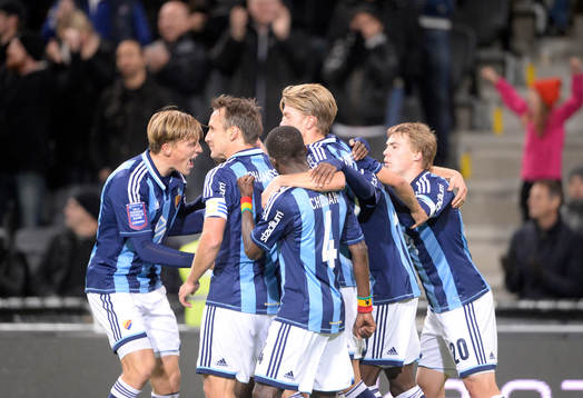 Djurgårdens Amadou Jawo jublar