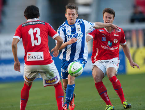 Lasse Vibe, Göteborg, mot Emin Nouri och Melker Hallberg,