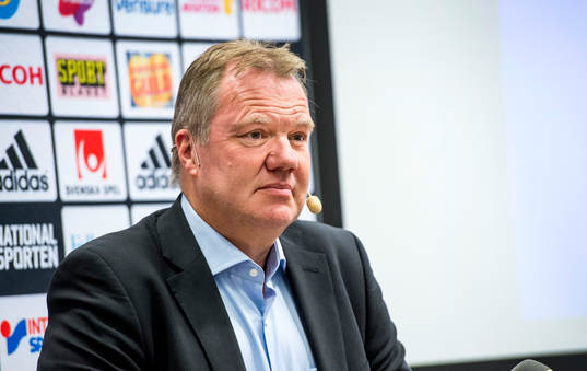 Presskonferens med förbundsordförande Karl-Erik Nilsson