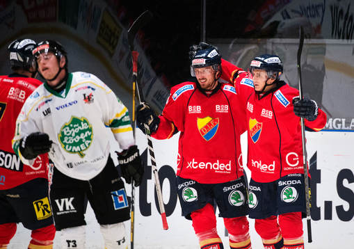 Djurgårdens Mikael Ahlén och Markus Ljungh jublar