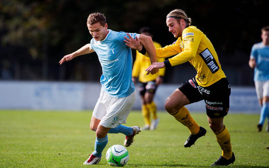 Malmös Piotr Johansson och Elfsborgs Mattias Ingvarsson i