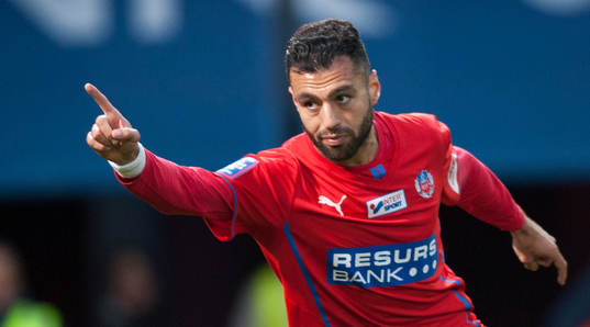 Helsingborgs Imad Khalili har gjort 3-0 och jublar i