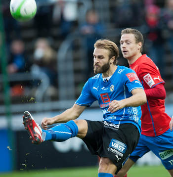 Halmstads Jesper Westerberg i matchen i allsvenskan mellan