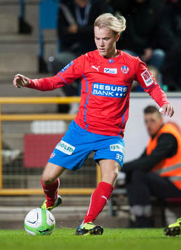 Helsingborgs David Svensson i matchen i allsvenskan mellan