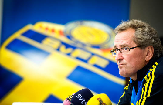 Presskonferens med Sveriges förbundskapten Erik Hamrén