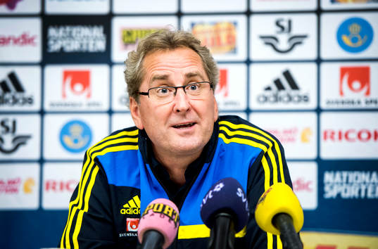 Presskonferens med Sveriges förbundskapten Erik Hamrén