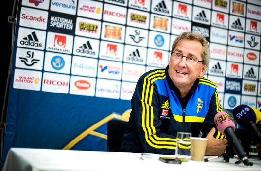 Presskonferens med Sveriges förbundskapten Erik Hamrén