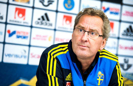 Presskonferens med Sveriges förbundskapten Erik Hamrén