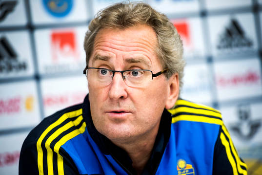 Presskonferens med Sveriges förbundskapten Erik Hamrén