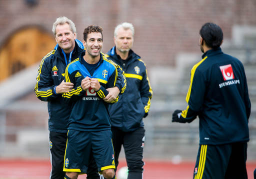 Förbundskaptenen Erik Hamrén och Jimmy Durmaz