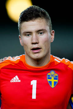 Sveriges målvakt Edvard Setterberg