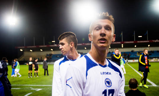 Bosnien-Hercegovinas spelare deppar