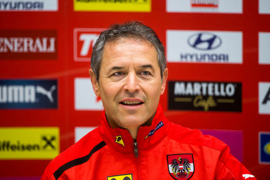Presskonferens med Österrikes förbundskapten Marcel Koller