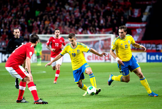 Sveriges Alexander Kacaniklic och Johan Elmander