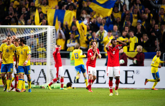 Österrikes David Alaba deppar