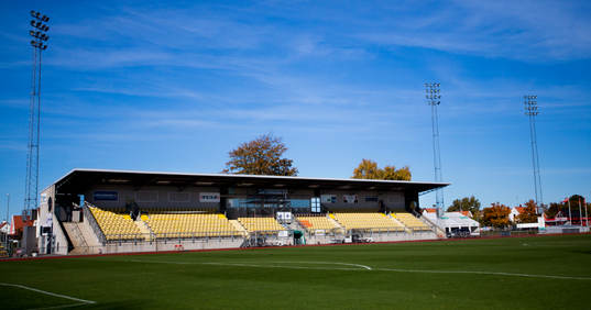 Ängelholms IP står redo för fotbollsmatchen i EM-kvalet