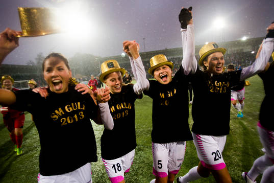 LDB Malmös Sara Björk Gunnarsdottir, Elin Björklund,